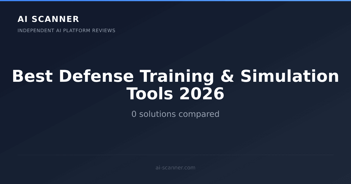 Best Defense Training & Simulation Tools 2026 | AI Scanner